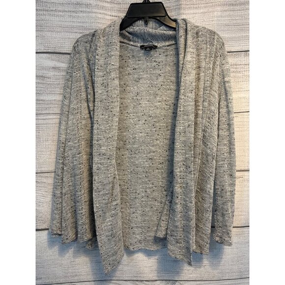 Zealous Light Grey Open-Front Knit Cardigan Size LP - Picture 1 of 4